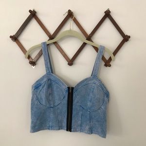 topshop denim bralet size 10